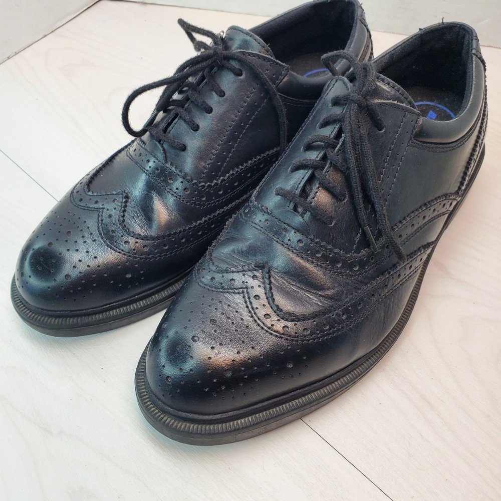 Dr Scholls Lexington Wingtip Oxford Dress Shoes Black Leather Men 10W